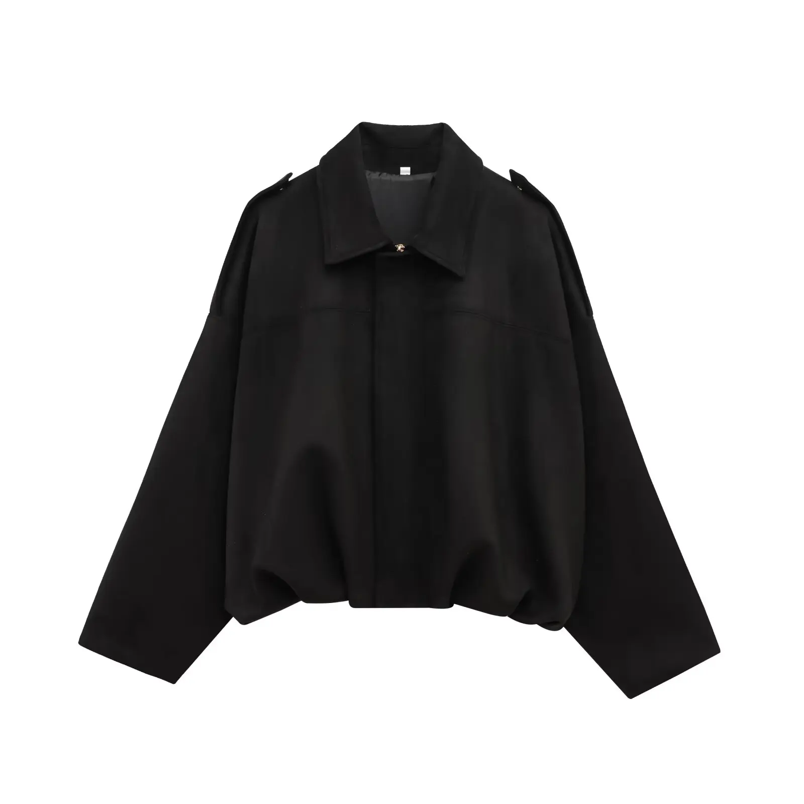 HH Women's Suede Texture Jacket High Street Turn-Down Collar Long Sleeve Elastic Zipper Button Solid Spring Trendy Coat