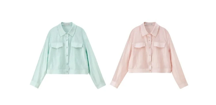 SENTUBILA Lyocell Shirt Women Sun Protection See-Through Tops 2026 Spring Summer Short Shirt Jacket Woman Shackets Q61WF6012