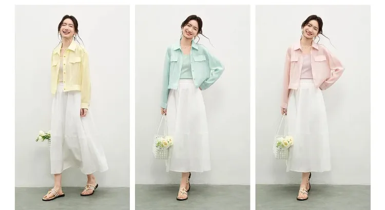 SENTUBILA Lyocell Shirt Women Sun Protection See-Through Tops 2026 Spring Summer Short Shirt Jacket Woman Shackets Q61WF6012