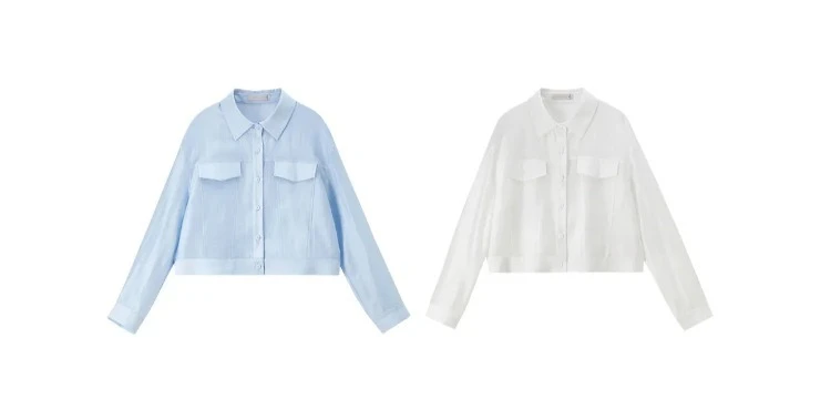 SENTUBILA Lyocell Shirt Women Sun Protection See-Through Tops 2026 Spring Summer Short Shirt Jacket Woman Shackets Q61WF6012