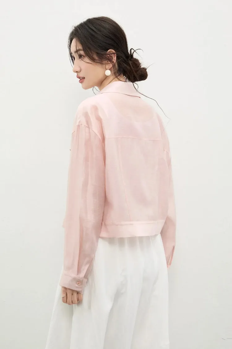 SENTUBILA Lyocell Shirt Women Sun Protection See-Through Tops 2026 Spring Summer Short Shirt Jacket Woman Shackets Q61WF6012