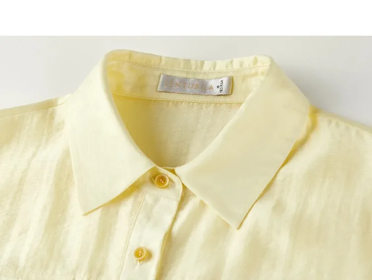 SENTUBILA Lyocell Shirt Women Sun Protection See-Through Tops 2026 Spring Summer Short Shirt Jacket Woman Shackets Q61WF6012
