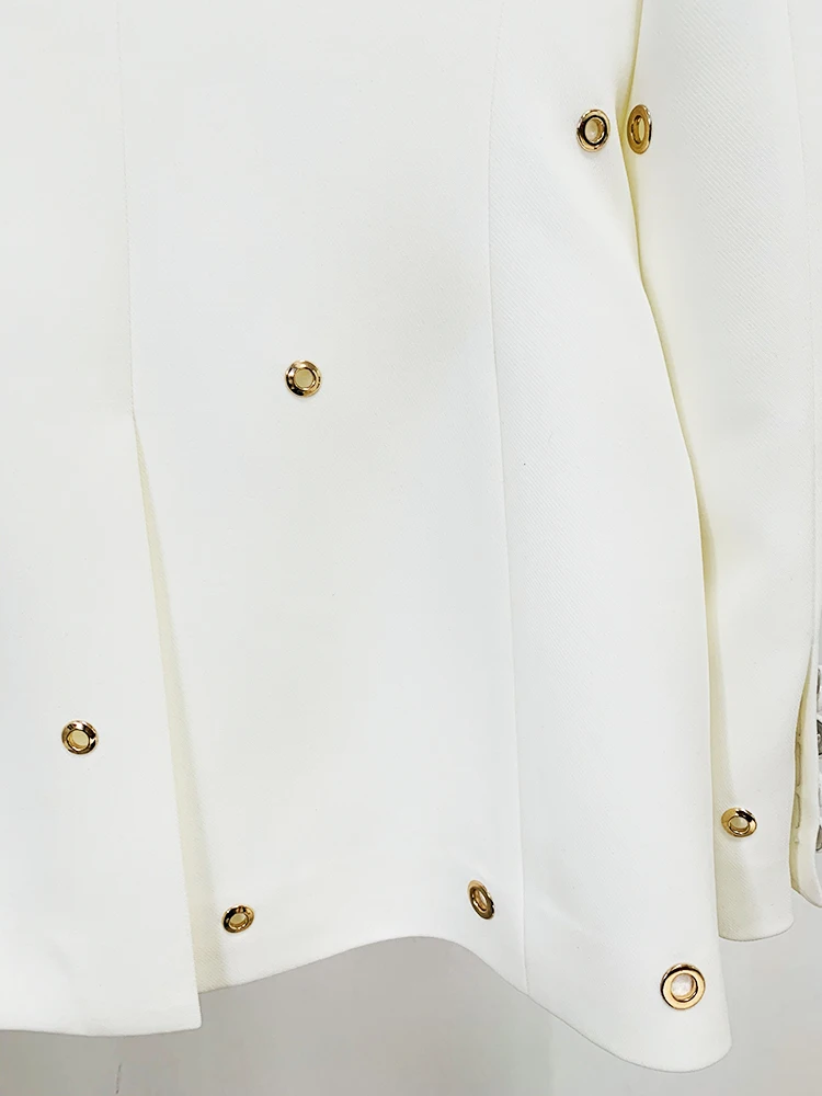 HIGH STREET 2026 FW Designer Fashion Runway Suit Set Ladies Slim Fit Single Button Rivet Gromet Blazer Jacket Pants Suit