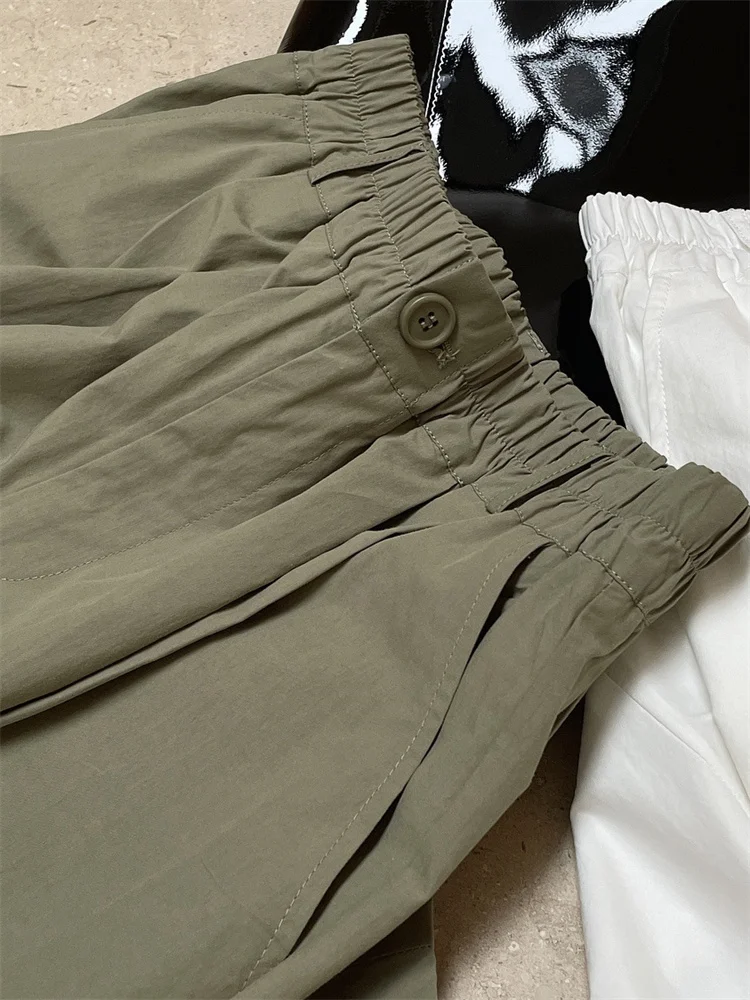 HanOrange 2026 Summer Fashion Simple High Waist Wide Leg Pants Women Loose Thin Casual Silhouette Trousers Female Vintage