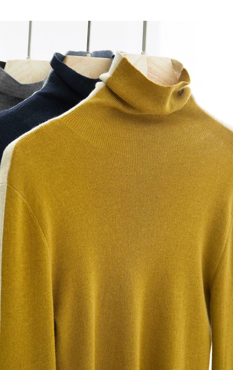 Amii Women Sweaters 2024 Winter Minimalism Long Sleeve High Neck Slim Soft Knit Tops Jumper Patchwork Sweater Clothing 12414019