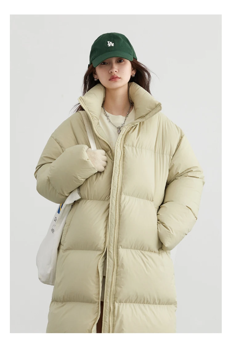 CHIC VEN Women Down Coats New Long Thick Warm Down Jackets Overcoat White Duck Down Loose Casual Jacket Autumn Winter 2023