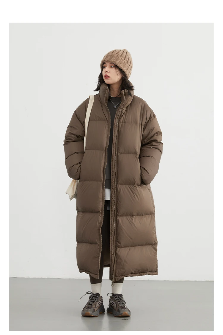 CHIC VEN Women Down Coats New Long Thick Warm Down Jackets Overcoat White Duck Down Loose Casual Jacket Autumn Winter 2023