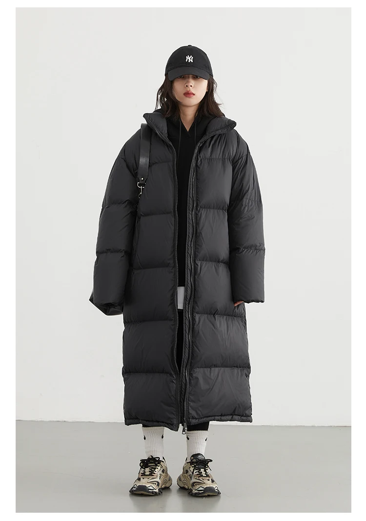 CHIC VEN Women Down Coats New Long Thick Warm Down Jackets Overcoat White Duck Down Loose Casual Jacket Autumn Winter 2023
