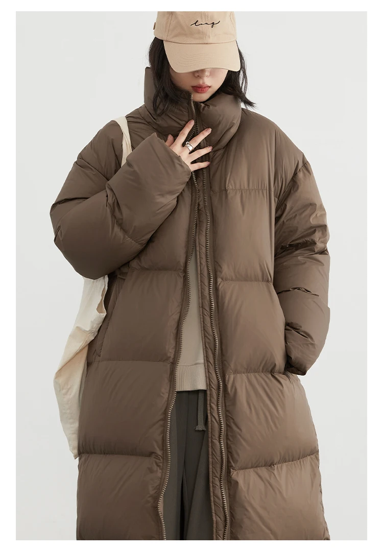 CHIC VEN Women Down Coats New Long Thick Warm Down Jackets Overcoat White Duck Down Loose Casual Jacket Autumn Winter 2023