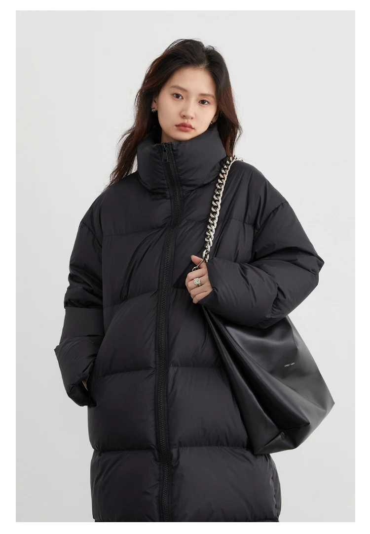 CHIC VEN Women Down Coats New Long Thick Warm Down Jackets Overcoat White Duck Down Loose Casual Jacket Autumn Winter 2023
