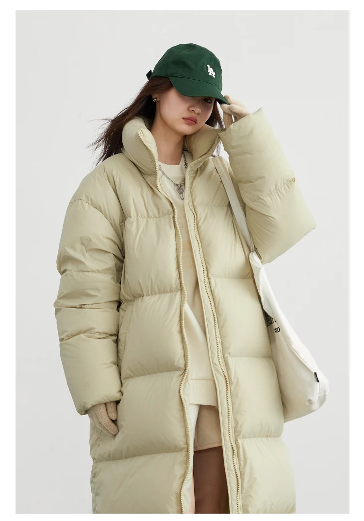 CHIC VEN Women Down Coats New Long Thick Warm Down Jackets Overcoat White Duck Down Loose Casual Jacket Autumn Winter 2023
