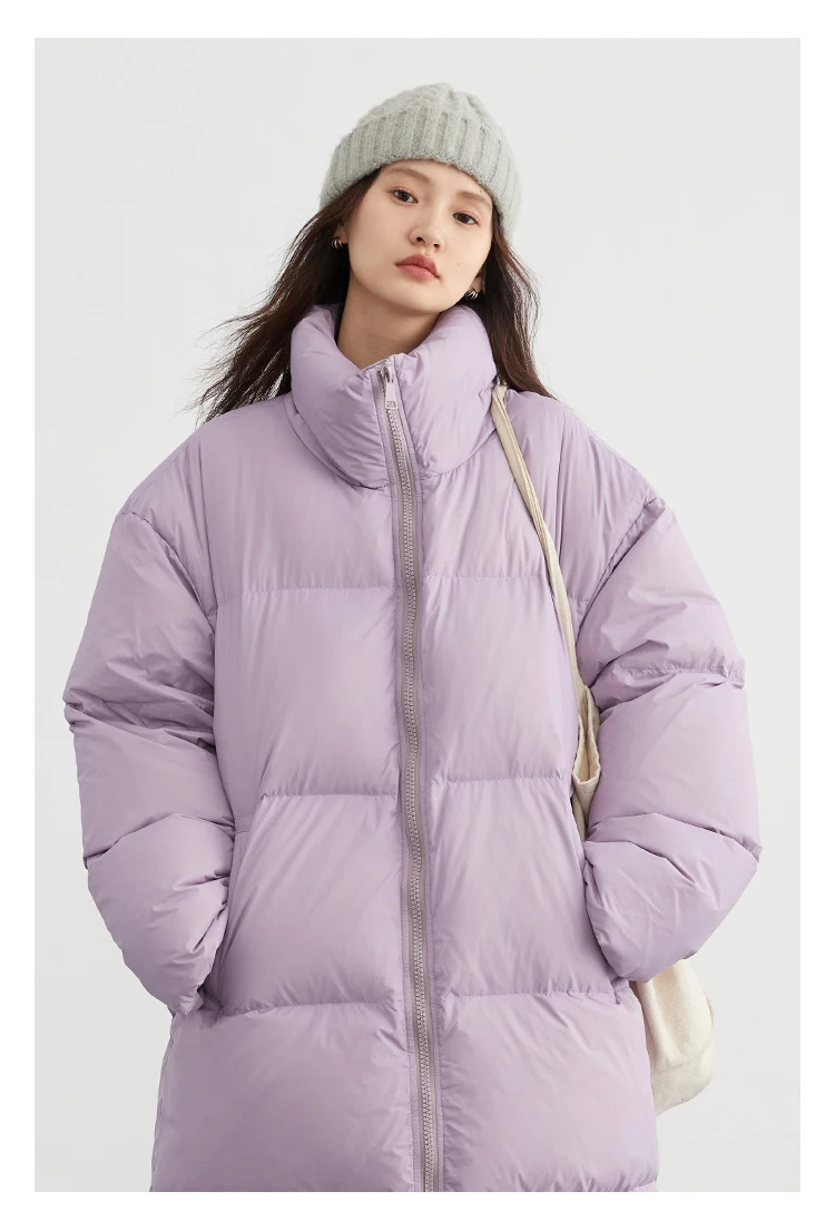 CHIC VEN Women Down Coats New Long Thick Warm Down Jackets Overcoat White Duck Down Loose Casual Jacket Autumn Winter 2023