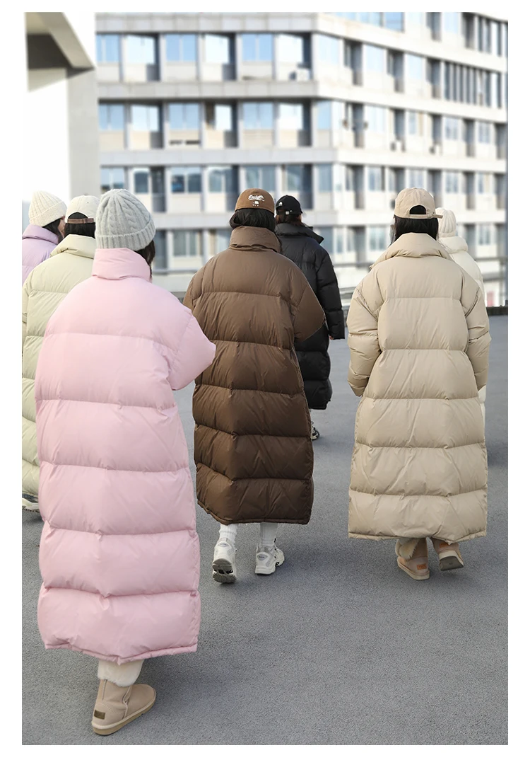 CHIC VEN Women Down Coats New Long Thick Warm Down Jackets Overcoat White Duck Down Loose Casual Jacket Autumn Winter 2023