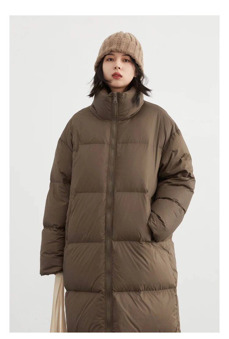 CHIC VEN Women Down Coats New Long Thick Warm Down Jackets Overcoat White Duck Down Loose Casual Jacket Autumn Winter 2023