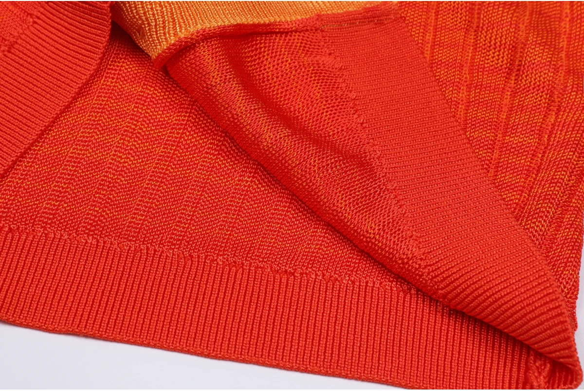 High Quality Spring And Autumn New Fashion Knitted Elastic Stripe Gradient Women's Cardigan+sleeveless Dress Women's Set