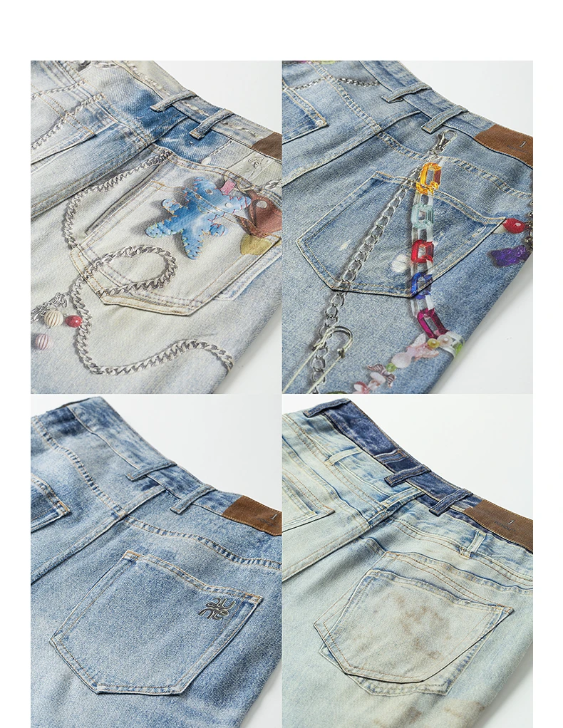 TOYOUTH Women Denim Jean 2025 Spring New Long Pants 8518053