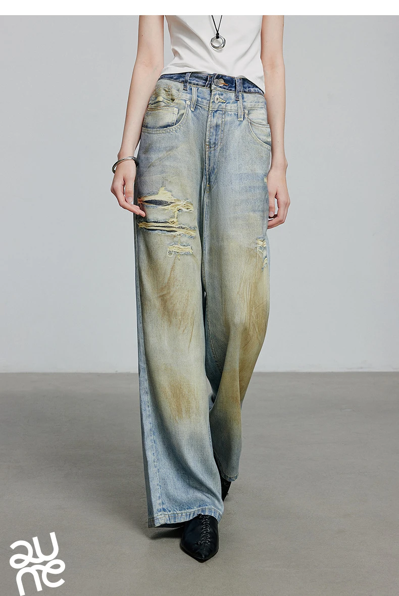 TOYOUTH Women Denim Jean 2025 Spring New Long Pants 8518053