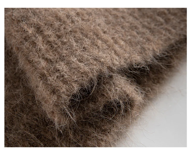 SuyaDream Warm Alpaca Pullovers for Woman, Dropped Sleeved Loose Sweaters, Brushed Wool Knit Sweater, 2026 Fall Winter Top