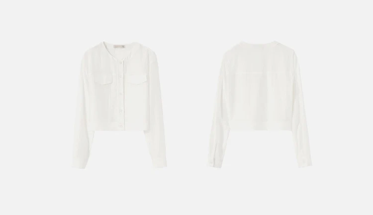SENTUBILA Lyocell Women Shirt Shacket Single Breasted Long Sleeve Tops 2026 Spring Autumn Cropped Shirts & Blouses 151C57854