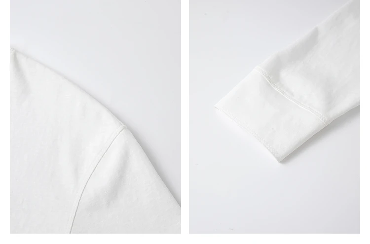 VIMLY Women's Cotton White Tees 2026 Spring Round Neck Pullover Long Sleeve T-shirt Casual Loose Tops for Woman Clothes A0712