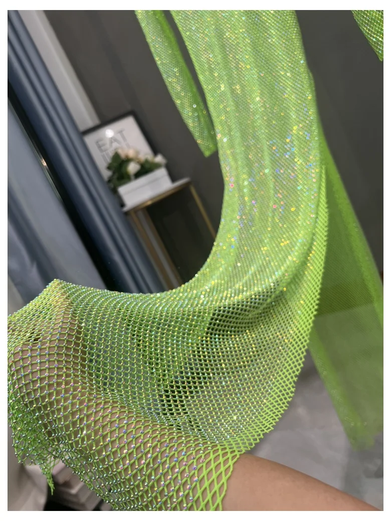 Club Apparel Sexy Rhinestone Dresses Long Sleeve Extra Diamond Dress