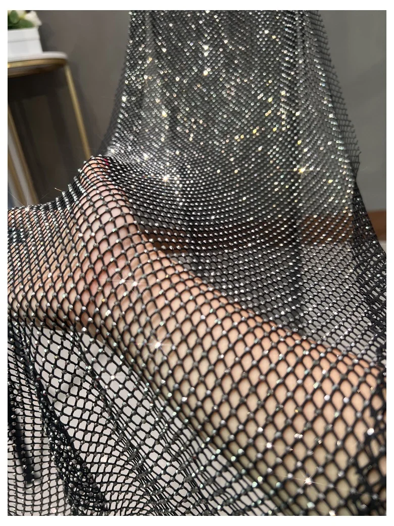 Club Apparel Sexy Rhinestone Dresses Long Sleeve Extra Diamond Dress