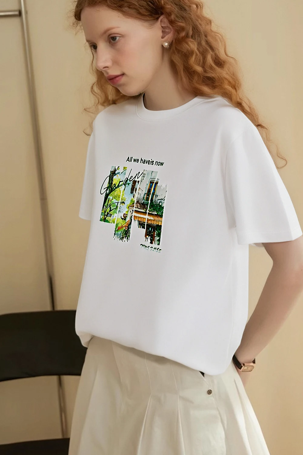 VIMLY Pure Cotton Women's Graphic T-Shirt 2026 Summer Tee Shirt Ladies Short Sleeve T-shirt Loose Simple Printed Tops M9828
