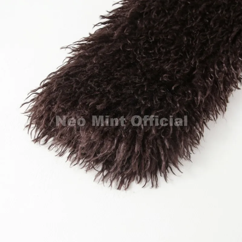 Neo Mint 2025 Winter Lulicore Fashion Brown Faux Fur Coat Women Chic Autumn Warm Fluffy Sheep Fur Jacket Big Fur Collar Overcoat