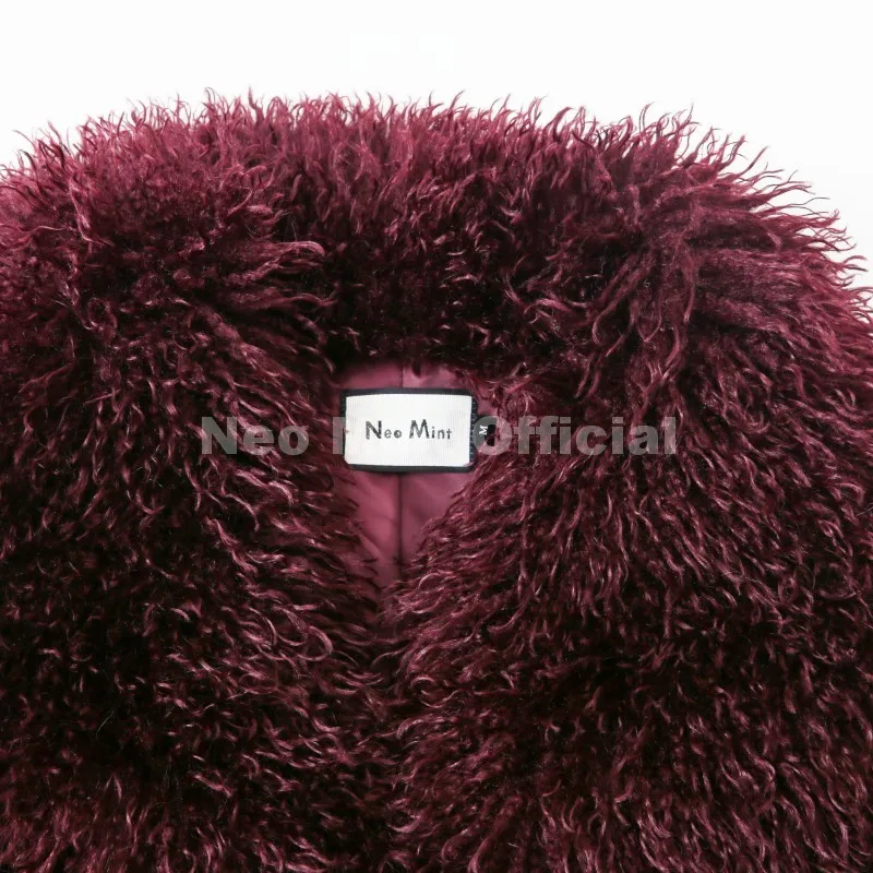 Neo Mint 2025 Winter Lulicore Fashion Brown Faux Fur Coat Women Chic Autumn Warm Fluffy Sheep Fur Jacket Big Fur Collar Overcoat