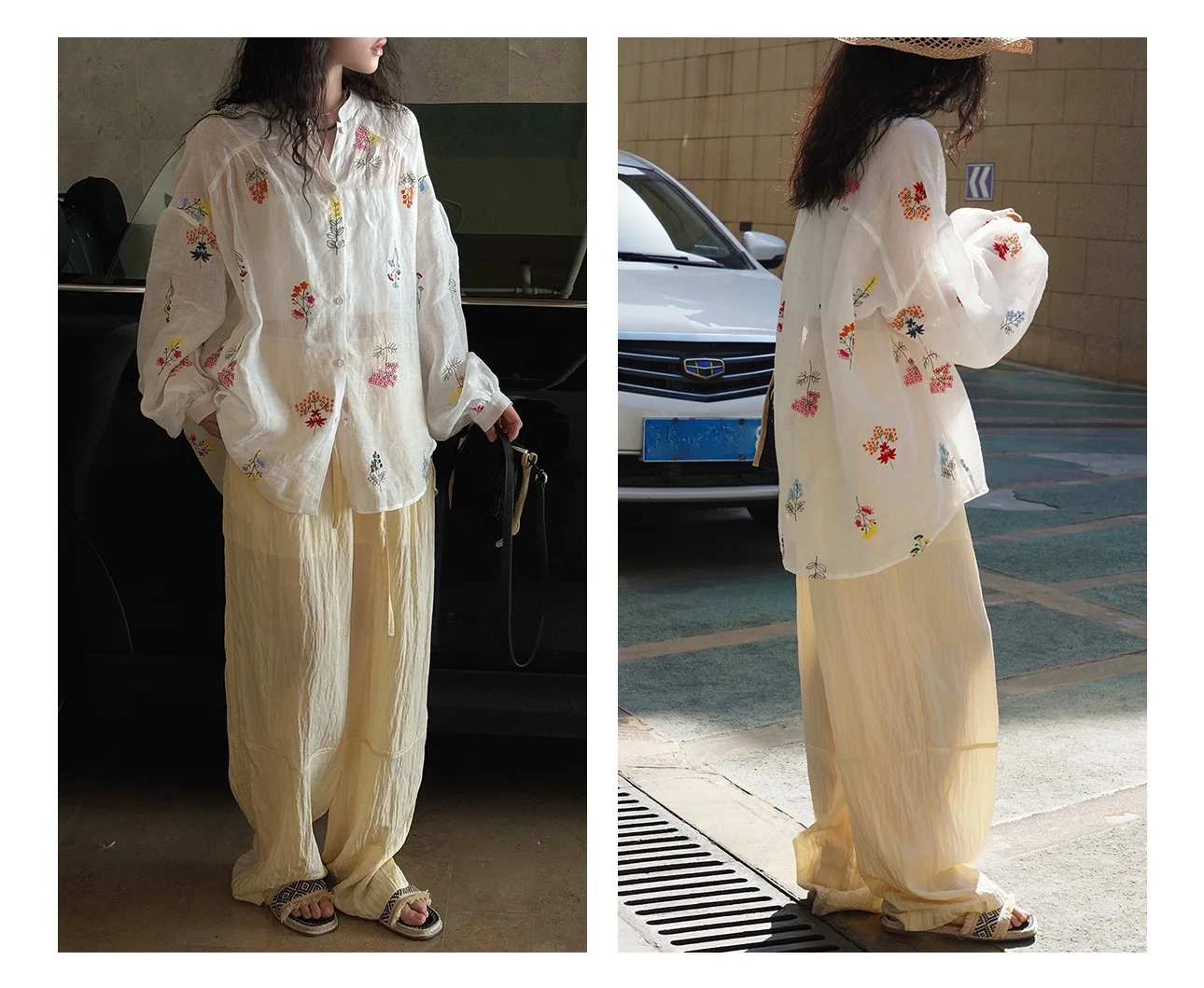 Women Summer Sexy Bohemian Blouses V-Neck Flower Embroidery Blouses Fashion Women Elegant White Tops Shirts