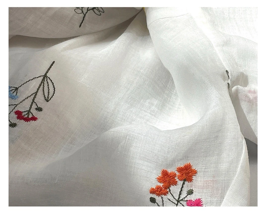 Women Summer Sexy Bohemian Blouses V-Neck Flower Embroidery Blouses Fashion Women Elegant White Tops Shirts