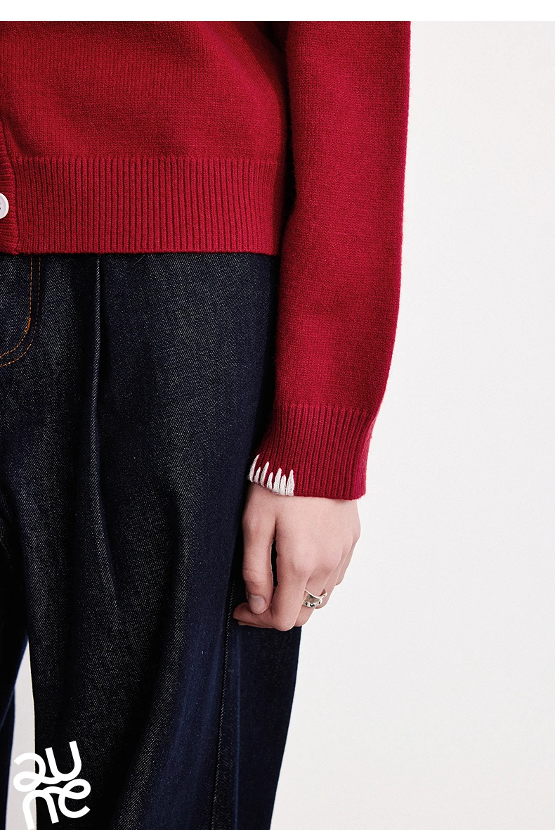 TOYOUTH Women Knitwear 2026 Spring New Crew Neck Cardigan Minimalist Intellectual Chill Tops