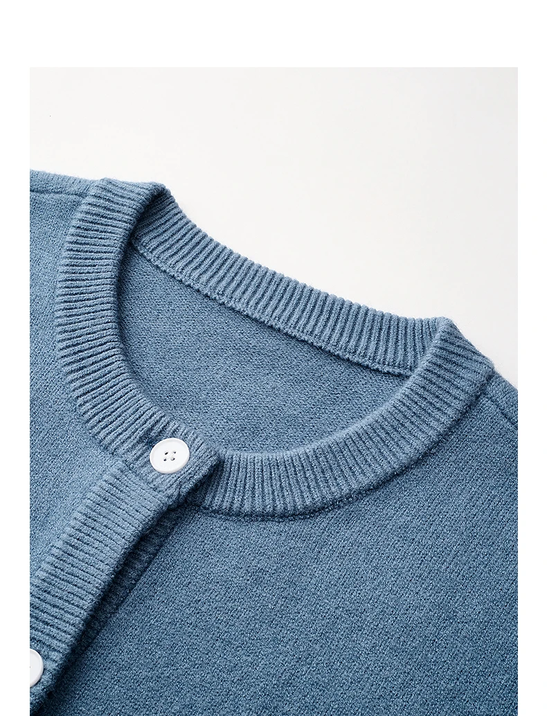 TOYOUTH Women Knitwear 2026 Spring New Crew Neck Cardigan Minimalist Intellectual Chill Tops