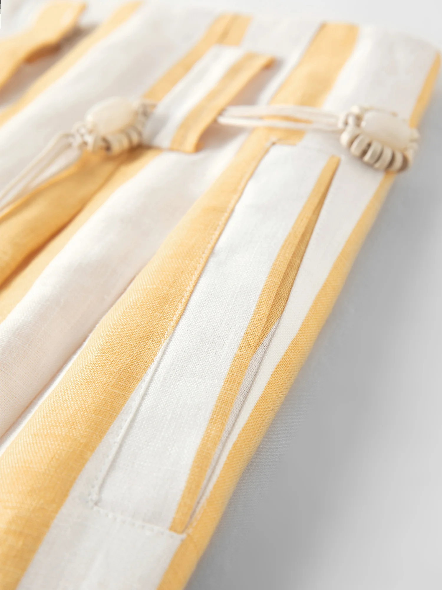 FSLE 2026 Summer Women's Lemon and White Striped A-Line Mini Skirt - Casual Nature-Inspired Flowy Style for Daily Outings