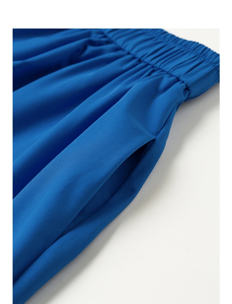 TOYOUTH Women Skirt 2026 Summer New Solid Klein Blue Pin Tuck Cocoon Silhouette Petite Midi Skirt