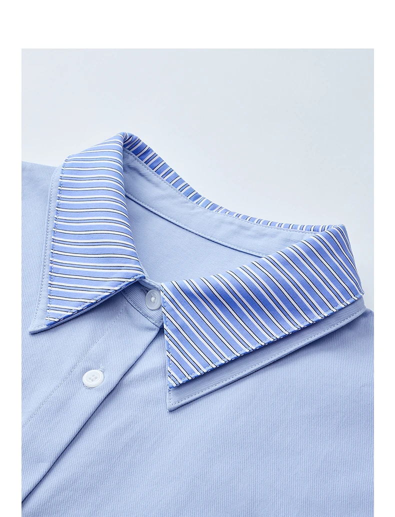 TOYOUTH Women Shirts 2026 Spring New Pure Cotton Striped Double-Layer Collar Niche Design Floral Embroidered Casual Shirt Tops