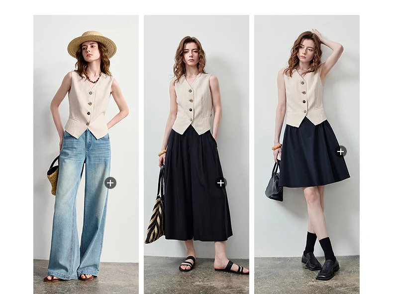 TOYOUTH Women's Old Money Vest Waistcoat 2026 Summer Lyocell Linen Slim Fit Cropped Sleeveless Lightweight Breathable Elegant