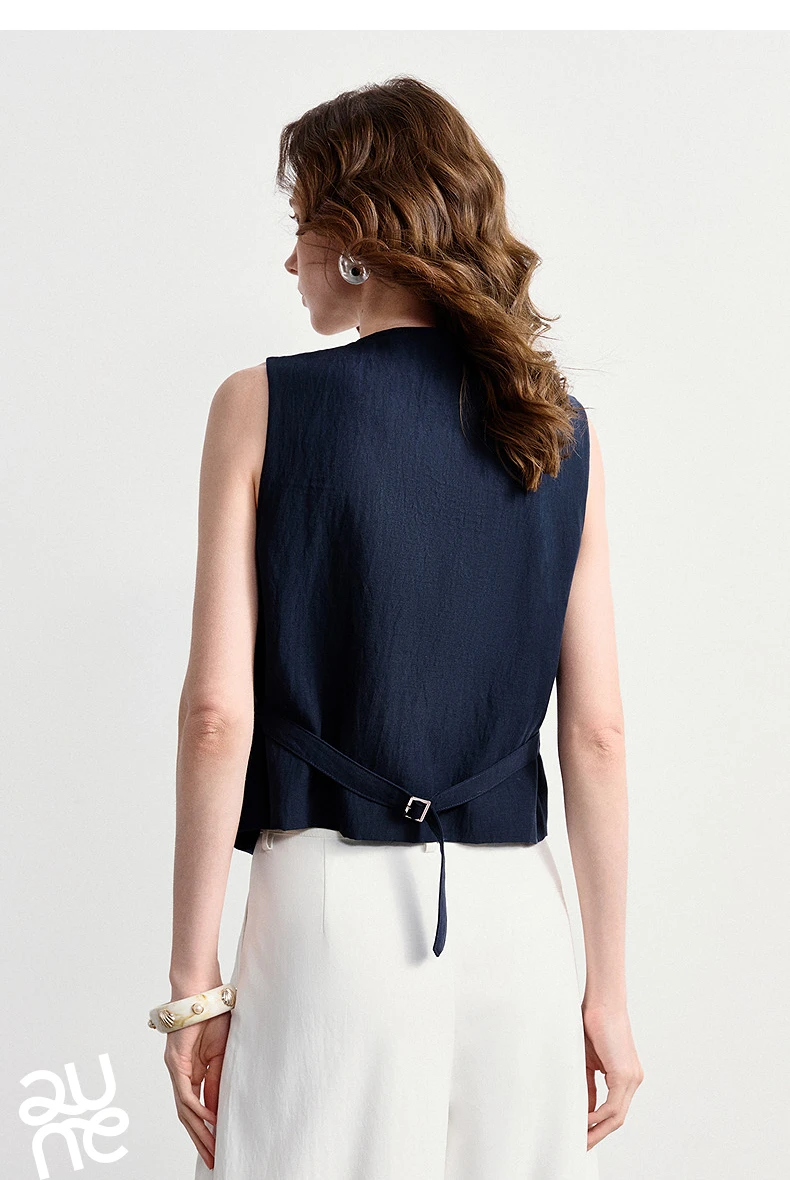 TOYOUTH Women's Old Money Vest Waistcoat 2026 Summer Lyocell Linen Slim Fit Cropped Sleeveless Lightweight Breathable Elegant