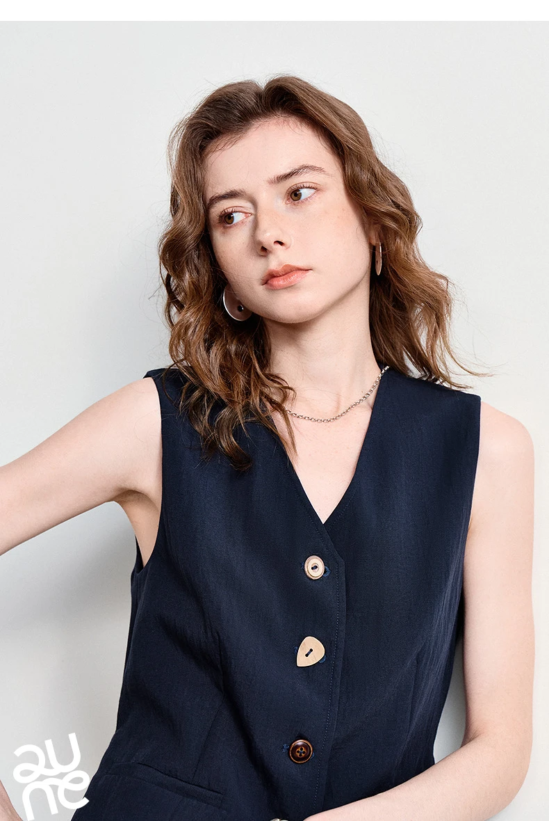 TOYOUTH Women's Old Money Vest Waistcoat 2026 Summer Lyocell Linen Slim Fit Cropped Sleeveless Lightweight Breathable Elegant