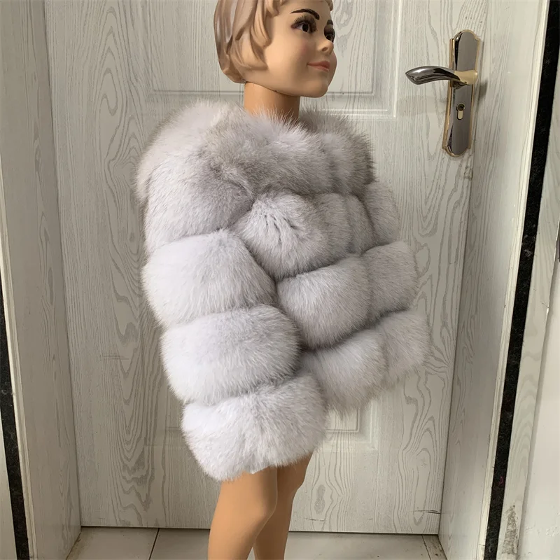 Children's Fox Fur Jacket Real Fox Fur Childs Fur Coat Suitable for Girls and Boys Aged 1-15 Years Old Kids Fur Coat Universal