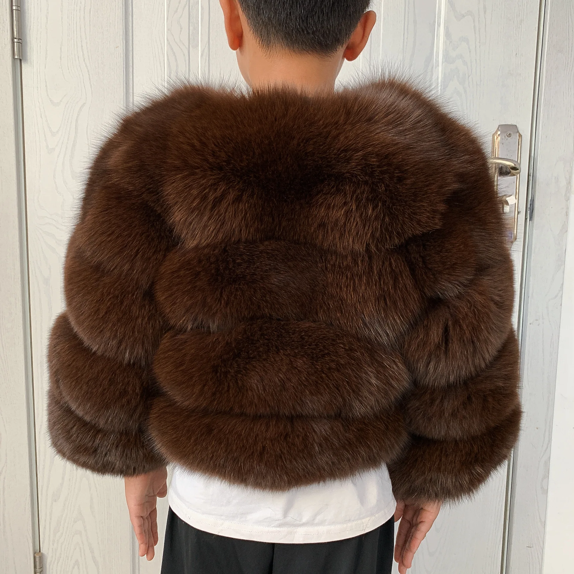 Children's Fox Fur Jacket Real Fox Fur Childs Fur Coat Suitable for Girls and Boys Aged 1-15 Years Old Kids Fur Coat Universal