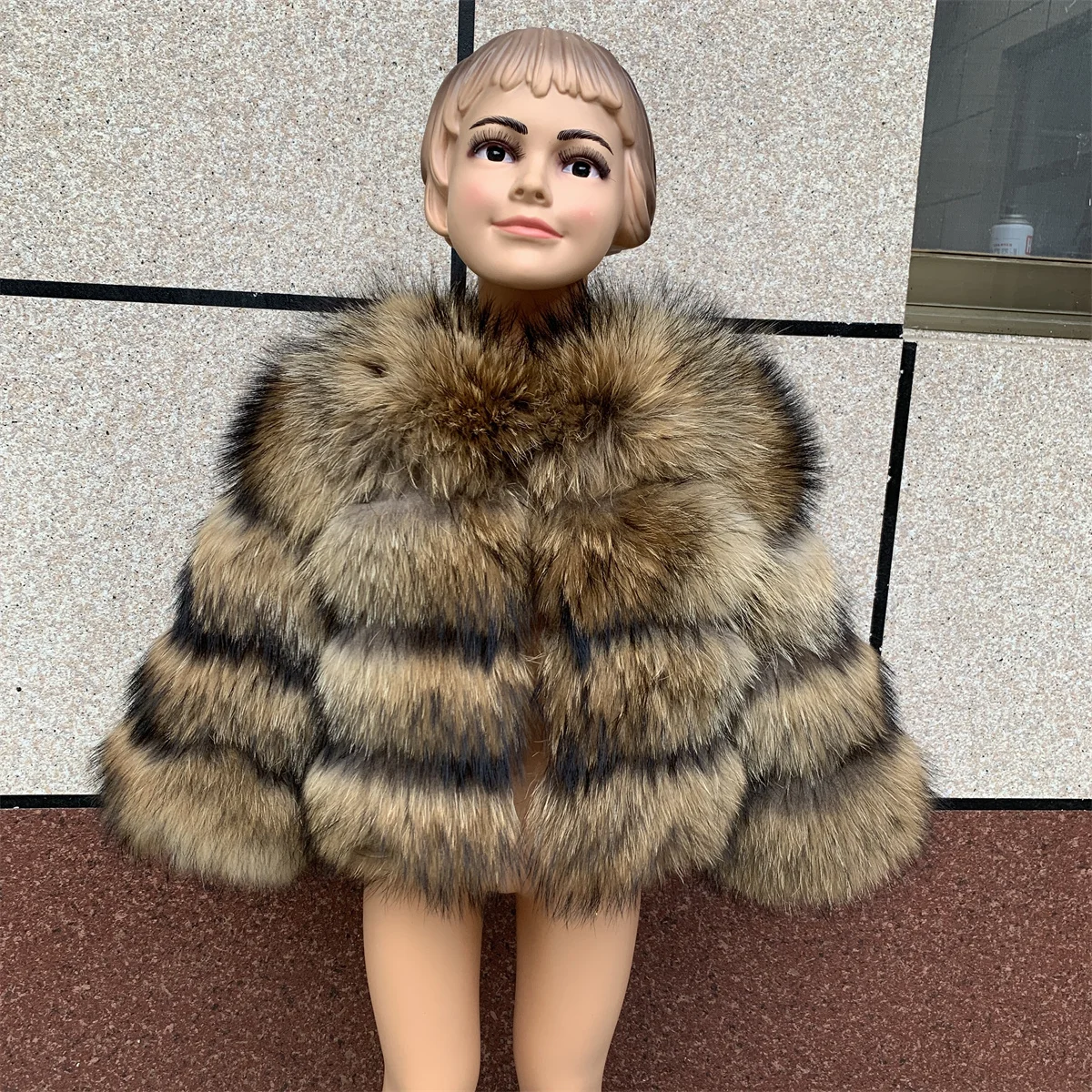Children's Fox Fur Jacket Real Fox Fur Childs Fur Coat Suitable for Girls and Boys Aged 1-15 Years Old Kids Fur Coat Universal