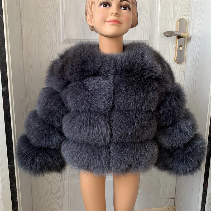 Children's Fox Fur Jacket Real Fox Fur Childs Fur Coat Suitable for Girls and Boys Aged 1-15 Years Old Kids Fur Coat Universal