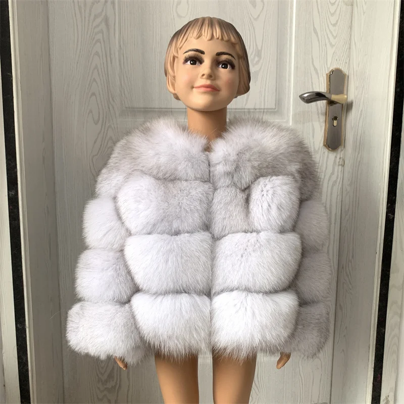 Children's Fox Fur Jacket Real Fox Fur Childs Fur Coat Suitable for Girls and Boys Aged 1-15 Years Old Kids Fur Coat Universal