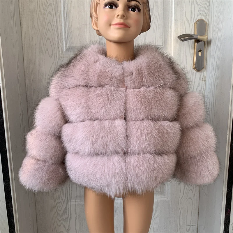 Children's Fox Fur Jacket Real Fox Fur Childs Fur Coat Suitable for Girls and Boys Aged 1-15 Years Old Kids Fur Coat Universal