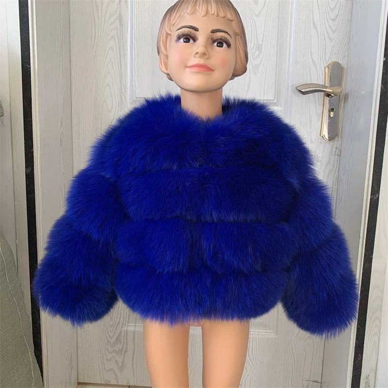 Children's Fox Fur Jacket Real Fox Fur Childs Fur Coat Suitable for Girls and Boys Aged 1-15 Years Old Kids Fur Coat Universal