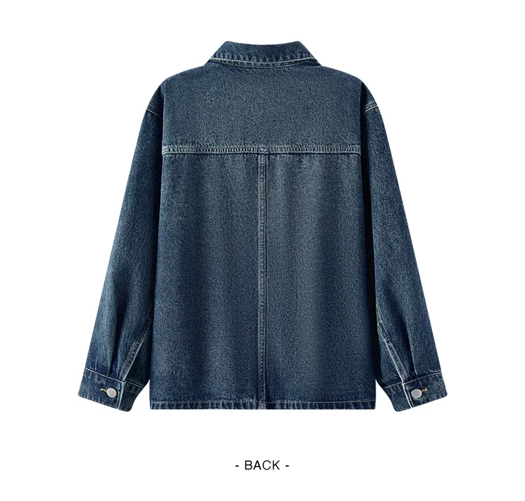 Semir Denim Jacket Women Lapel Drop-shoulder Top Casual and Elegant 2025 Spring New Loose Jacket Instagram Trendy