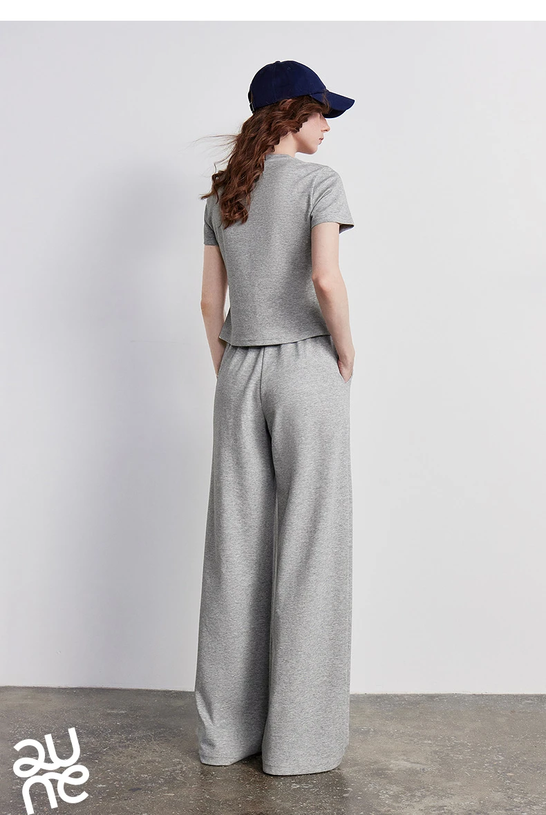 TOYOUTH Women Two Piece Set 2026 Summer New T-Shirt Wide Leg Pants Color Block Splicing Casual Sporty Trendy Outfits