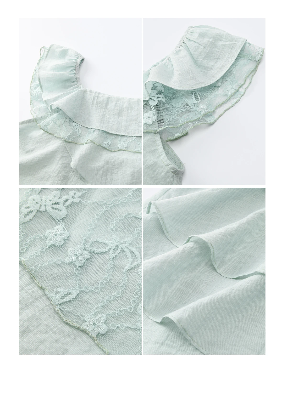 MISHOW Women's Sweet Square Neck Blouses 2026 Summer Lace Embroidery Irregular Ruffle Blouse Elegant Blend Fabric Top MXF29X2726