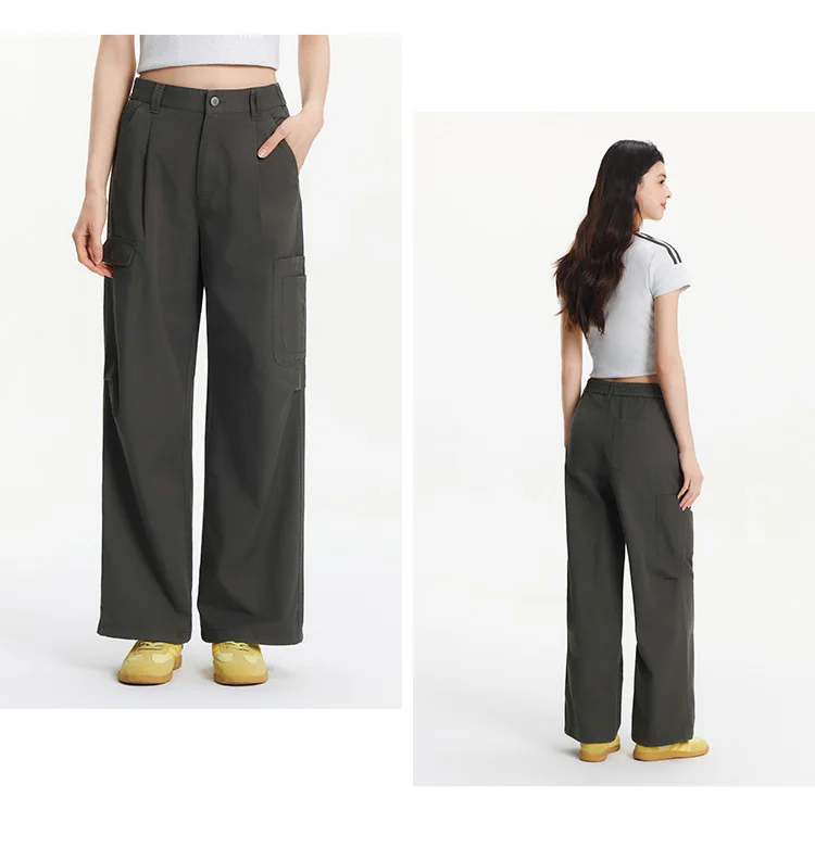Semir Women Pants Pleated 2026 Drawstring Elastic Waist Workwear Wide Leg Urban Casual Everyday Style Soft Comfortable